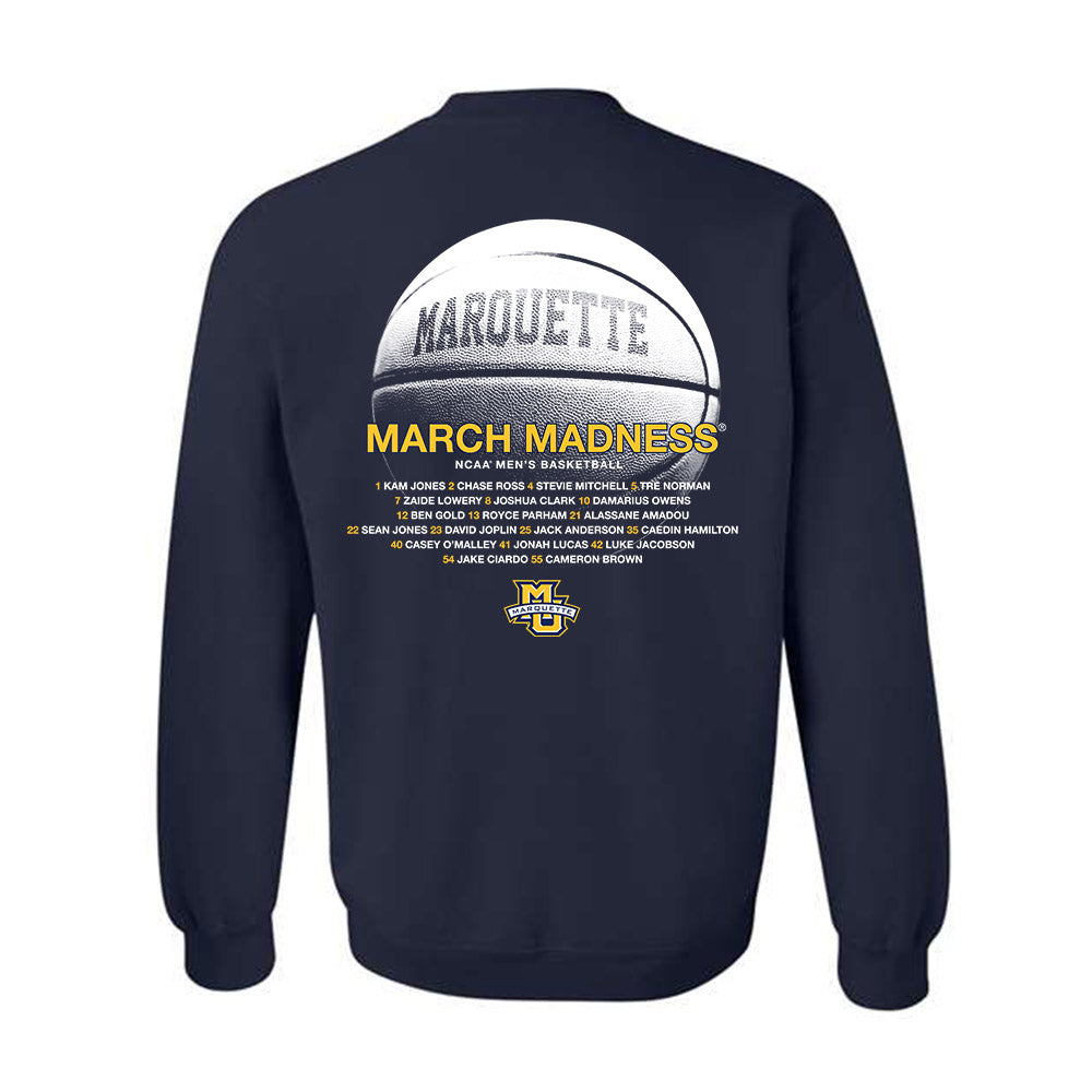 Marquette - NCAA Men's Basketball : - NCAA® March Madness® 2025 Roster Crewneck Sweatshirt-1