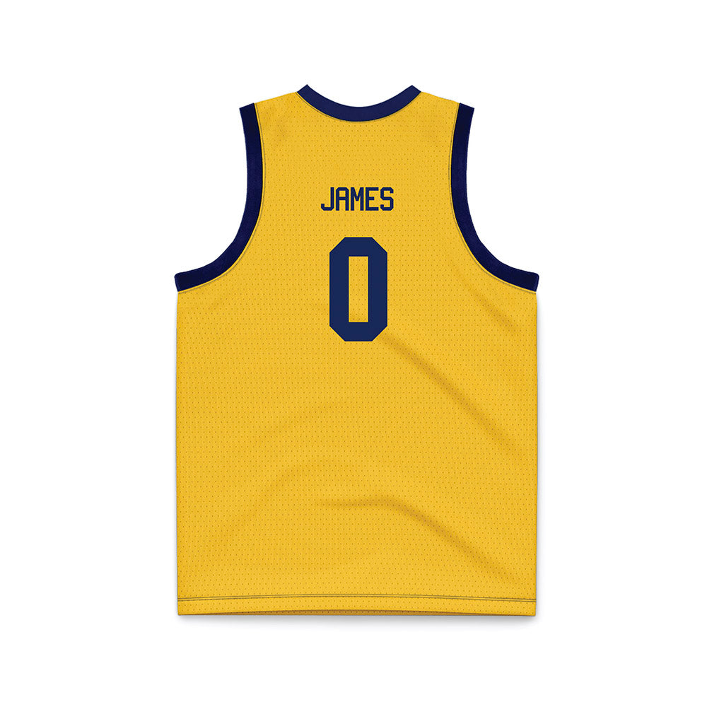 Marquette - NCAA Men's Basketball : Nigel James - Navy NCAA® March Madness® 2025 Gold Basketball Jersey-1