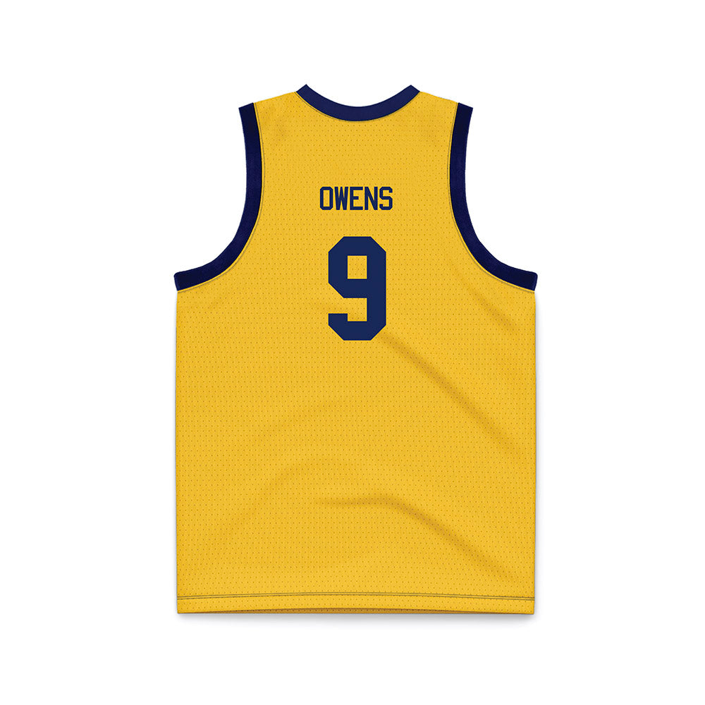 Marquette - NCAA Men's Basketball : Damarius Owens - Navy NCAA® March Madness® 2025 Gold Basketball Jersey-1