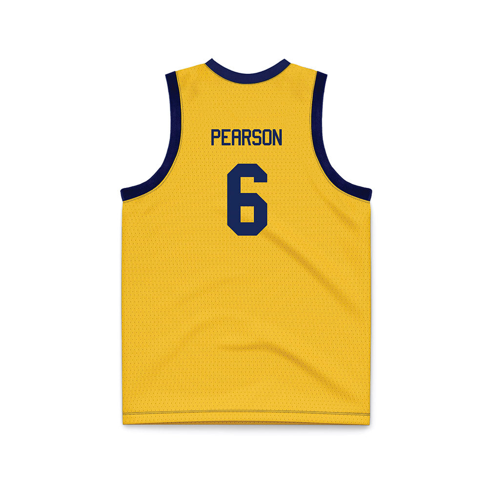 Marquette - NCAA Men's Basketball : Sheek Pearson - Navy NCAA® March Madness® 2025 Gold Basketball Jersey-1