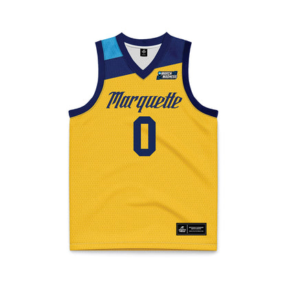 Marquette - NCAA Men's Basketball : Nigel James - Navy NCAA® March Madness® 2025 Gold Basketball Jersey-0