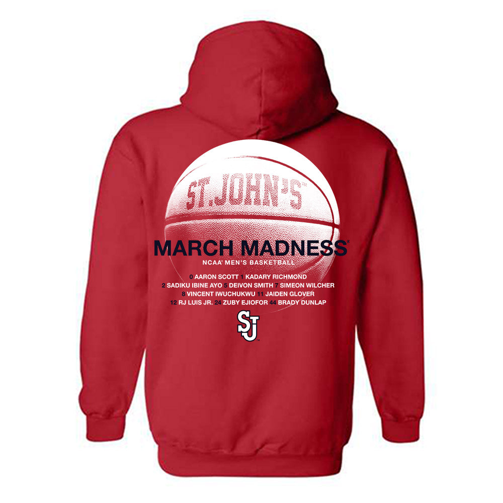 St. Johns - NCAA Men's Basketball : - NCAA® March Madness® 2025 Roster Hooded Sweatshirt-1