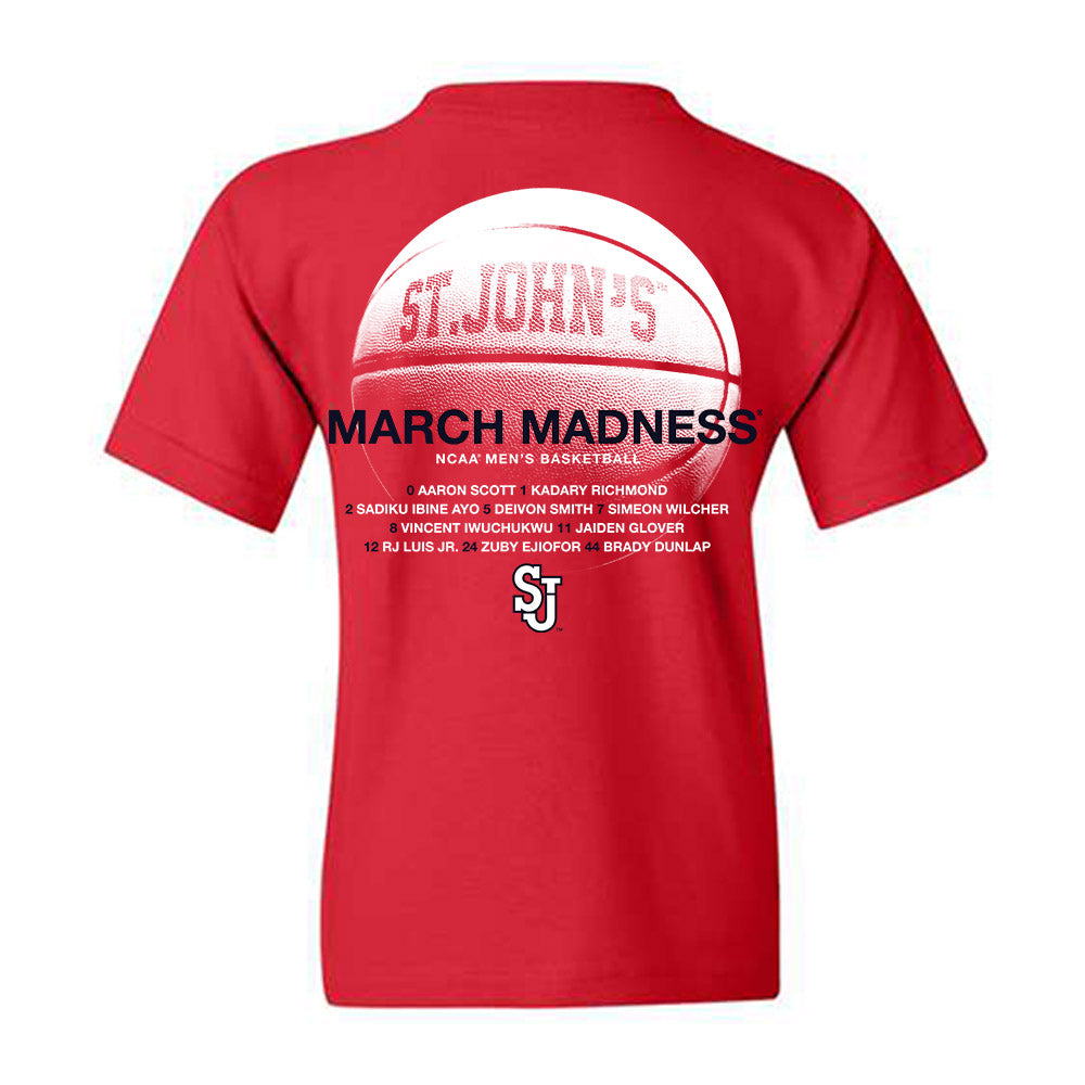 St. Johns - NCAA Men's Basketball : - NCAA® March Madness® 2025 Roster Youth T-Shirt-1
