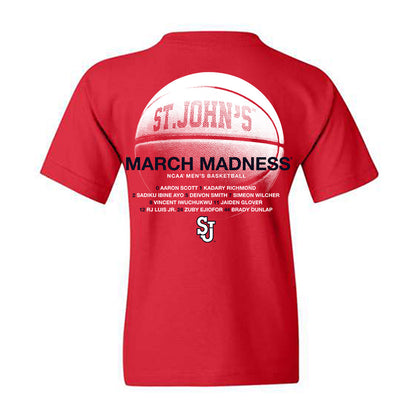 St. Johns - NCAA Men's Basketball : - NCAA® March Madness® 2025 Roster Youth T-Shirt-1