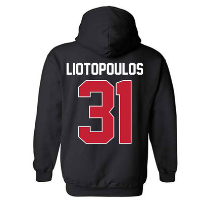 St. Johns - NCAA Men's Basketball : Lefteris Liotopoulos - NCAA® March Madness® 2025 Shersey Hooded Sweatshirt-1