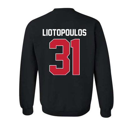 St. Johns - NCAA Men's Basketball : Lefteris Liotopoulos - NCAA® March Madness® 2025 Shersey Crewneck Sweatshirt-1