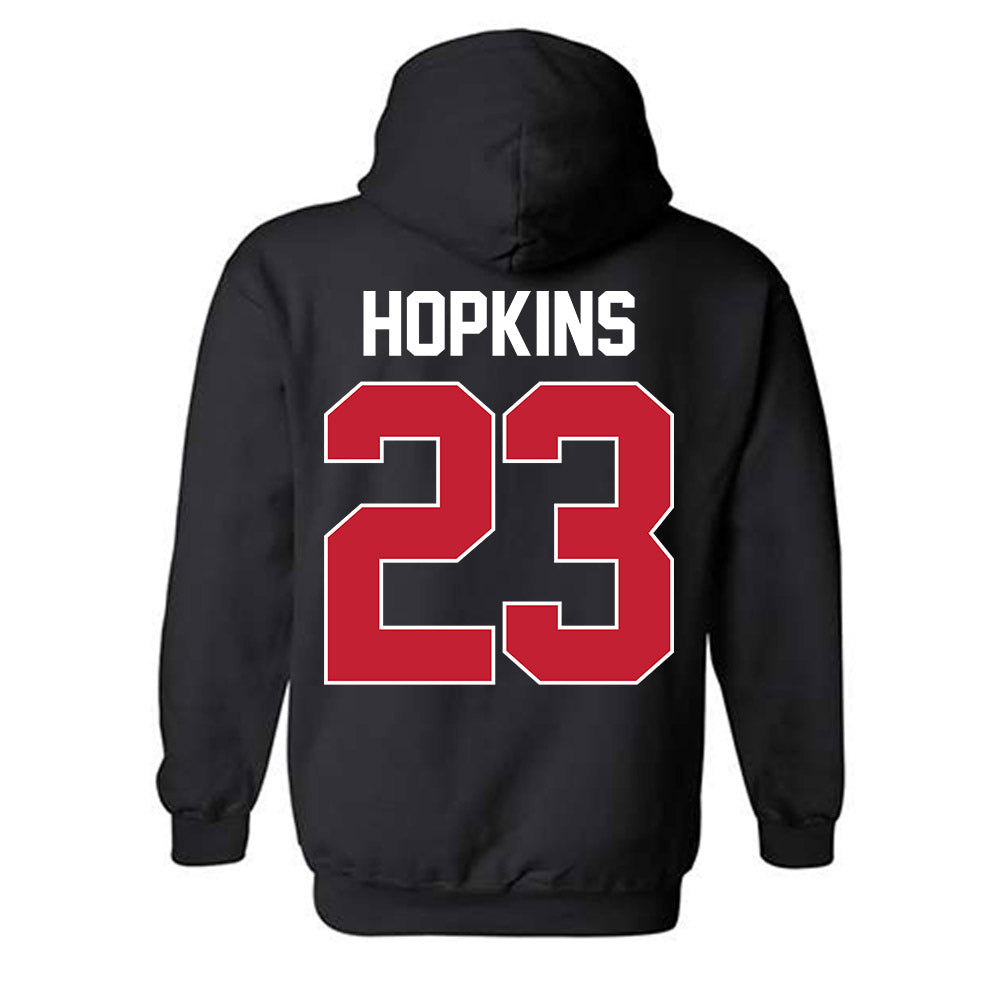 St. Johns - NCAA Men's Basketball : Bryce Hopkins - NCAA® March Madness® 2025 Shersey Hooded Sweatshirt-1