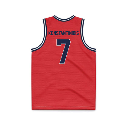 St. Johns - NCAA Men's Basketball : Fotis Konstantinidis - Red NCAA® March Madness® 2025 Basketball Jersey-1