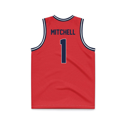 St. Johns - NCAA Men's Basketball : Dillon Mitchell - Red NCAA® March Madness® 2025 Basketball Jersey-1
