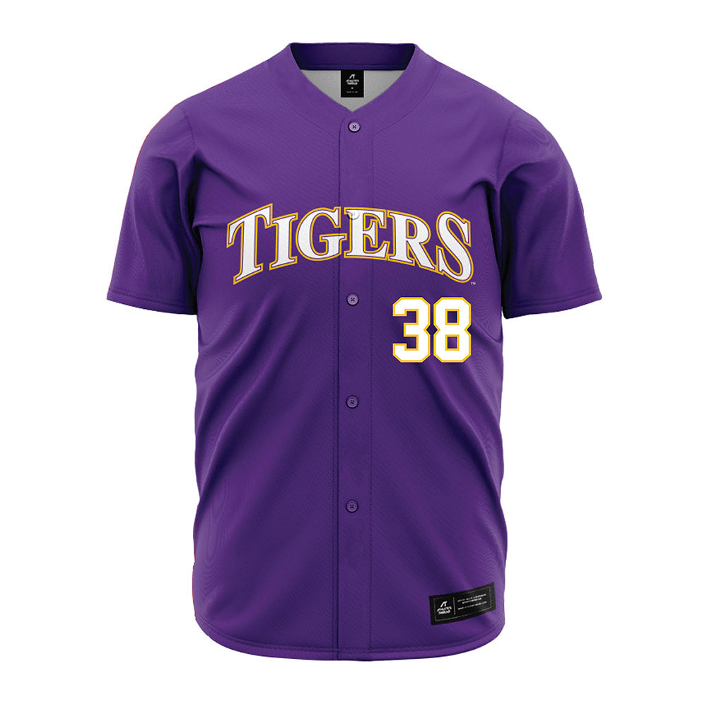 LSU - NCAA Baseball : Ethan Plog - Purple Jersey-0