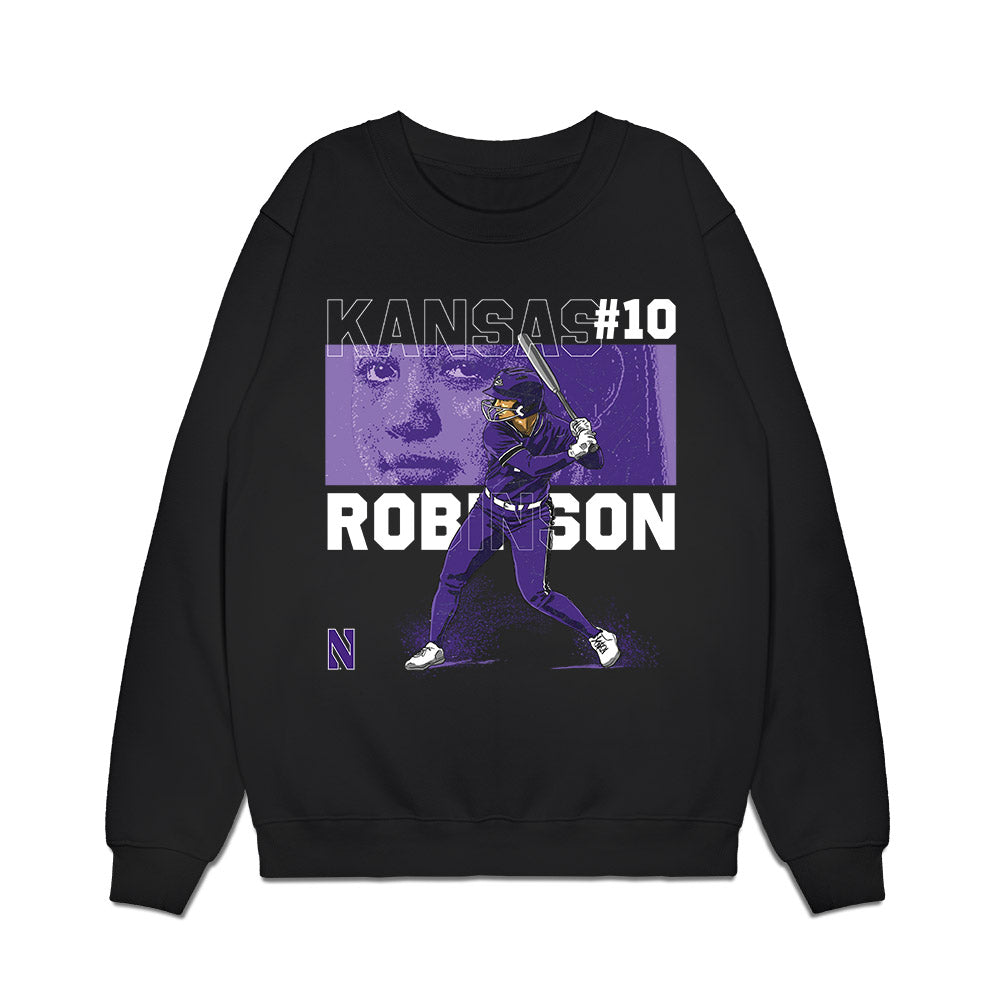 Northwestern - NCAA Softball : Kansas Robinson - Caricature Premium Crewneck Sweatshirt-0
