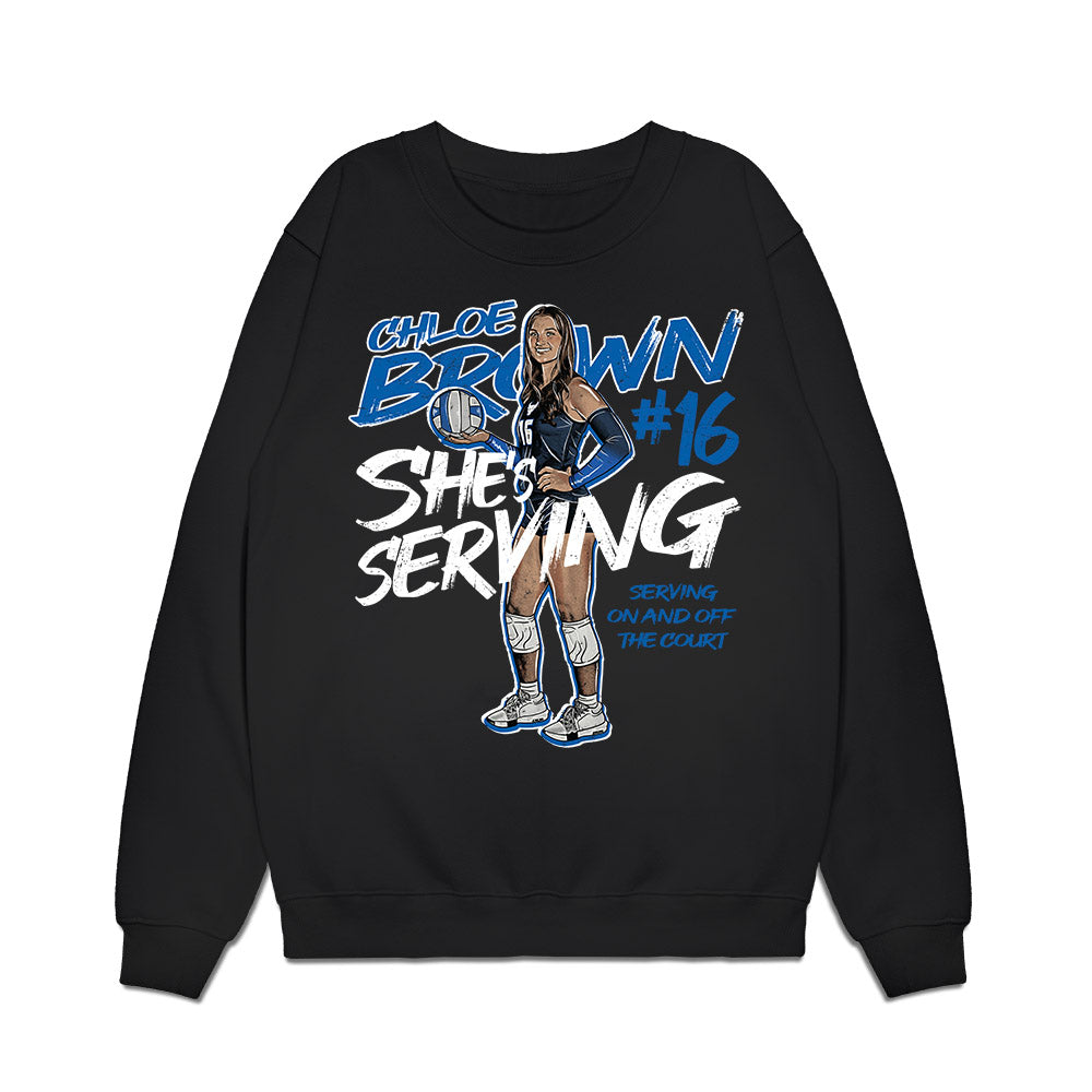 Buffalo - NCAA Women's Volleyball : Chloe Brown - Caricature Premium Crewneck Sweatshirt-0
