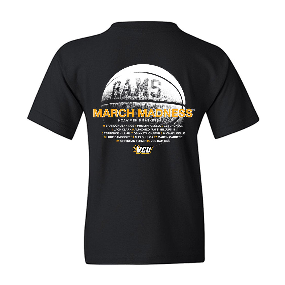 VCU - NCAA Men's Basketball : NCAA® March Madness® 2025 Roster Youth T-Shirt-1