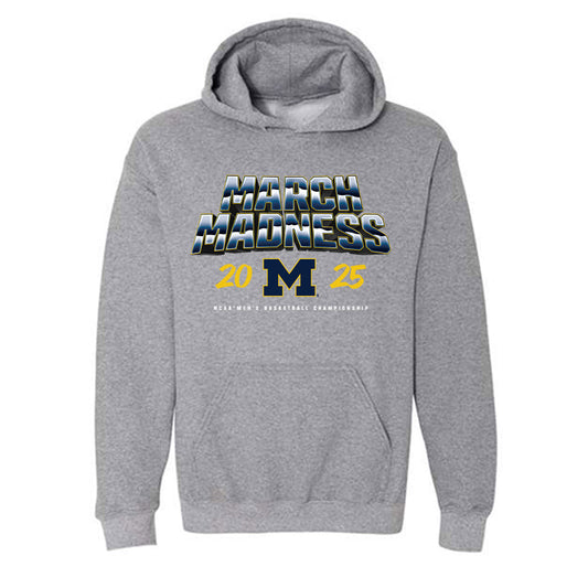 Michigan - NCAA Men's Basketball : Morez Johnson Jr. - NCAA® March Madness® 2025 Shersey Hooded Sweatshirt-0