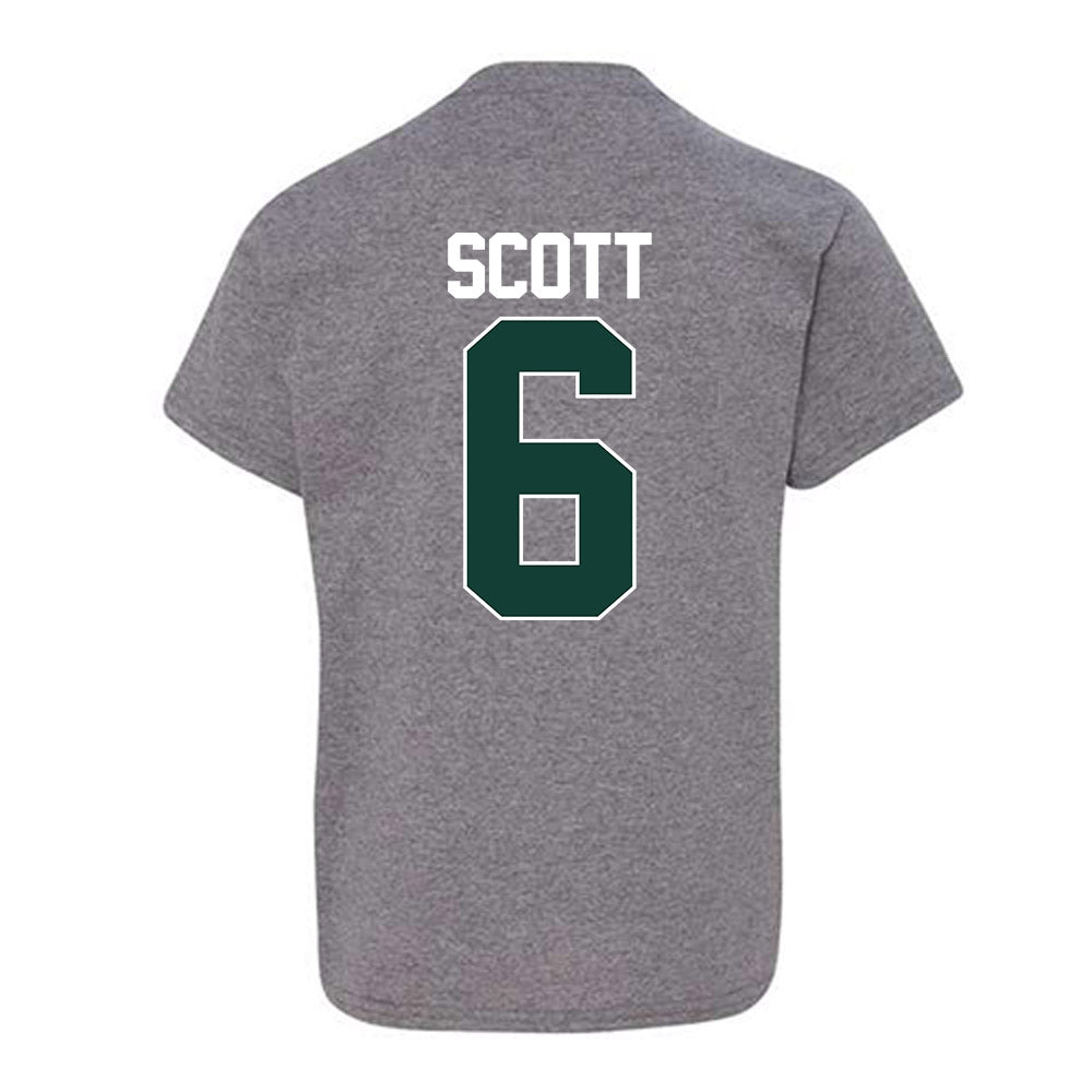 Michigan State - NCAA Men's Basketball : Jordan Scott - NCAA® March Madness® 2025 Shersey Youth T-Shirt-1