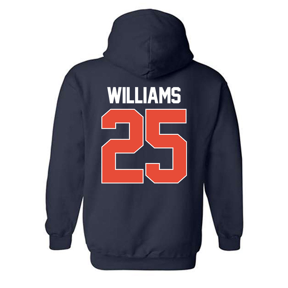 Illinois - NCAA Men's Basketball : Max Williams - NCAA® March Madness® 2025 Shersey Hooded Sweatshirt-1