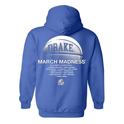 Drake - NCAA Men's Basketball : - NCAA® March Madness® 2025 Roster Hooded Sweatshirt-1
