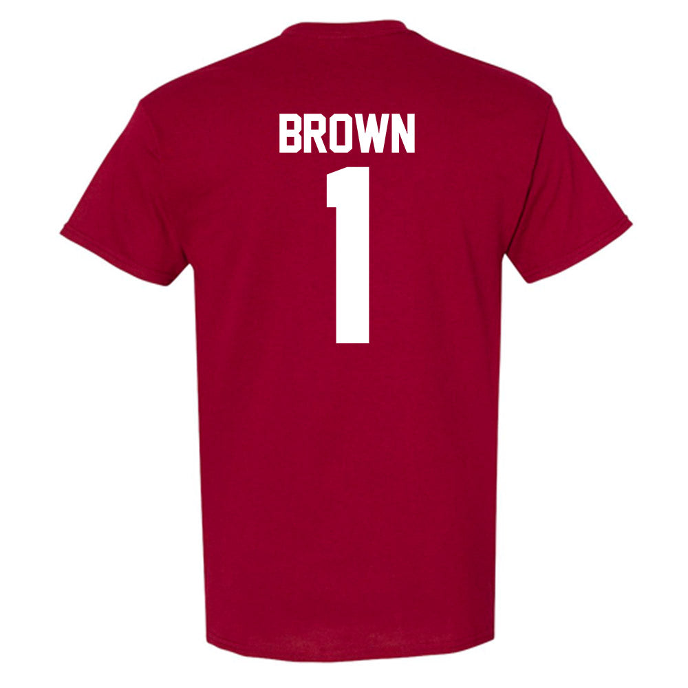Oklahoma - NCAA Men's Basketball : Xzayvier Brown - NCAA® March Madness® 2025 Shersey T-Shirt-1