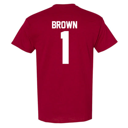 Oklahoma - NCAA Men's Basketball : Xzayvier Brown - NCAA® March Madness® 2025 Shersey T-Shirt-1
