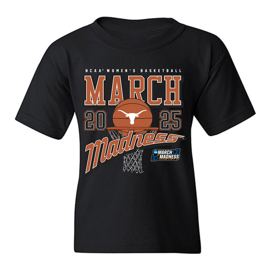 Texas - NCAA Women's Basketball : Madison Booker - NCAA® March Madness® 2025 Shersey Youth T-Shirt-0