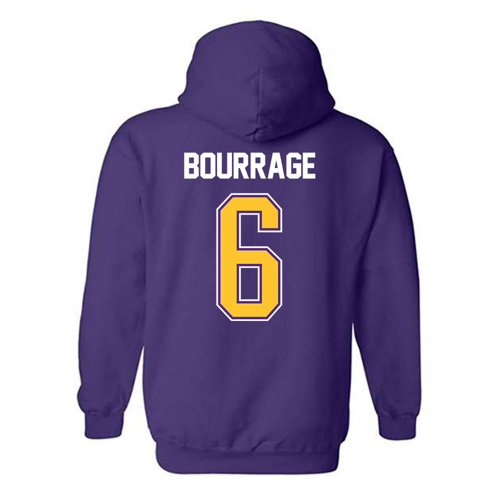 LSU - NCAA Women's Basketball : Divine Bourrage - NCAA® March Madness® 2025 Shersey Hooded Sweatshirt-1