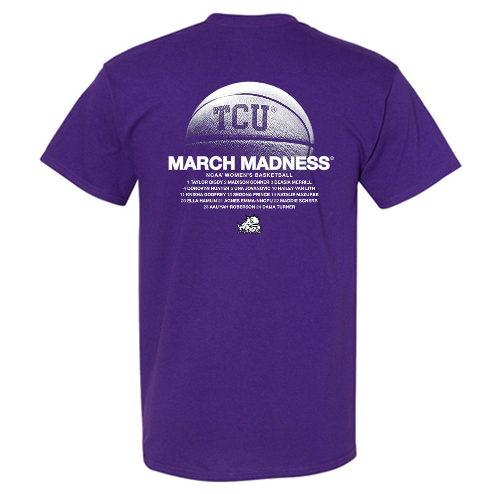 TCU - NCAA Women's Basketball : NCAA® March Madness® 2025 Roster T-Shirt-1