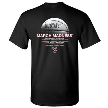 NC State - NCAA Women's Basketball : - NCAA® March Madness® 2025 Roster T-Shirt-1