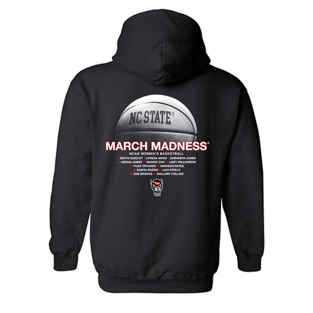 NC State - NCAA Women's Basketball : - NCAA® March Madness® 2025 Roster Hooded Sweatshirt-1