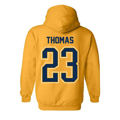 West Virginia - NCAA Women's Basketball : Jordan Thomas - NCAA® March Madness® 2025 Shersey Hooded Sweatshirt-1
