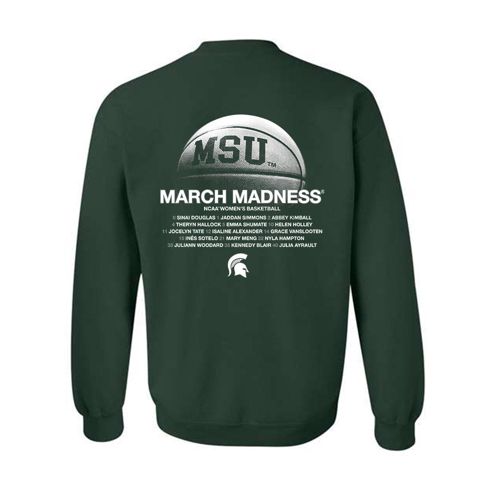 Michigan State - NCAA Women's Basketball : - NCAA® March Madness® 2025 Roster Crewneck Sweatshirt-1