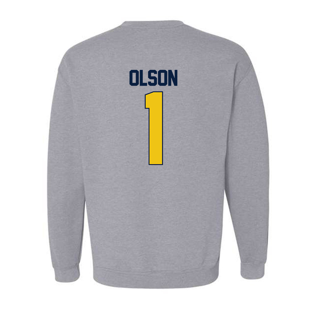 Michigan - NCAA Women's Basketball : Olivia Olson - NCAA® March Madness® 2025 Shersey Crewneck Sweatshirt-1