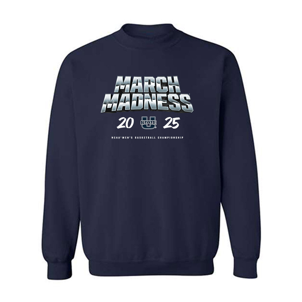 Utah State - NCAA Men's Basketball : Drake Allen - NCAA® March Madness® 2025 Shersey Crewneck Sweatshirt-0