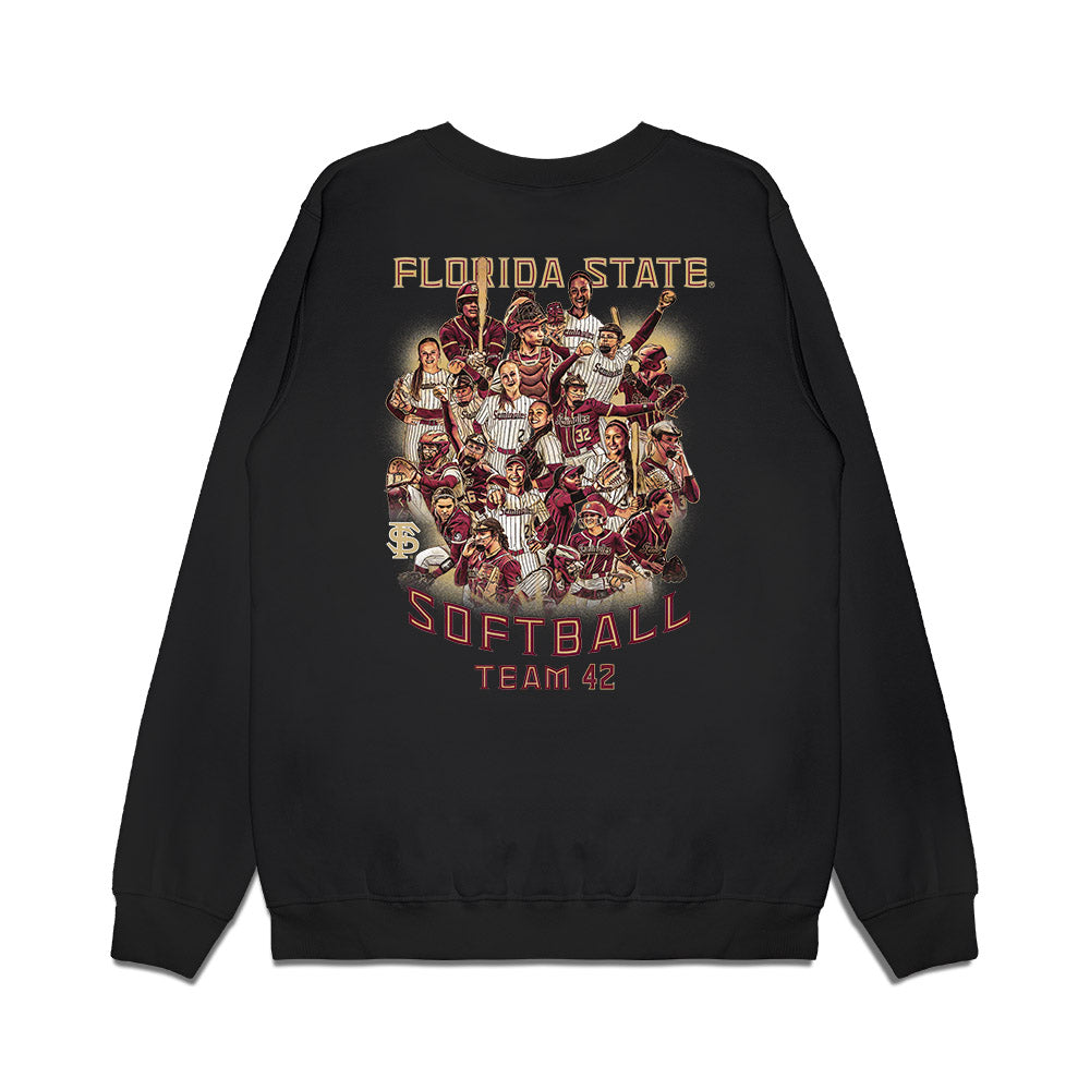 FSU - NCAA Softball : - Team Collage Premium Crewneck Sweatshirt-1