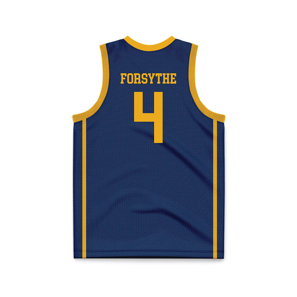 West Virginia - NCAA Men's Basketball : Jayden Forsythe - Blue Basketball Jersey-1