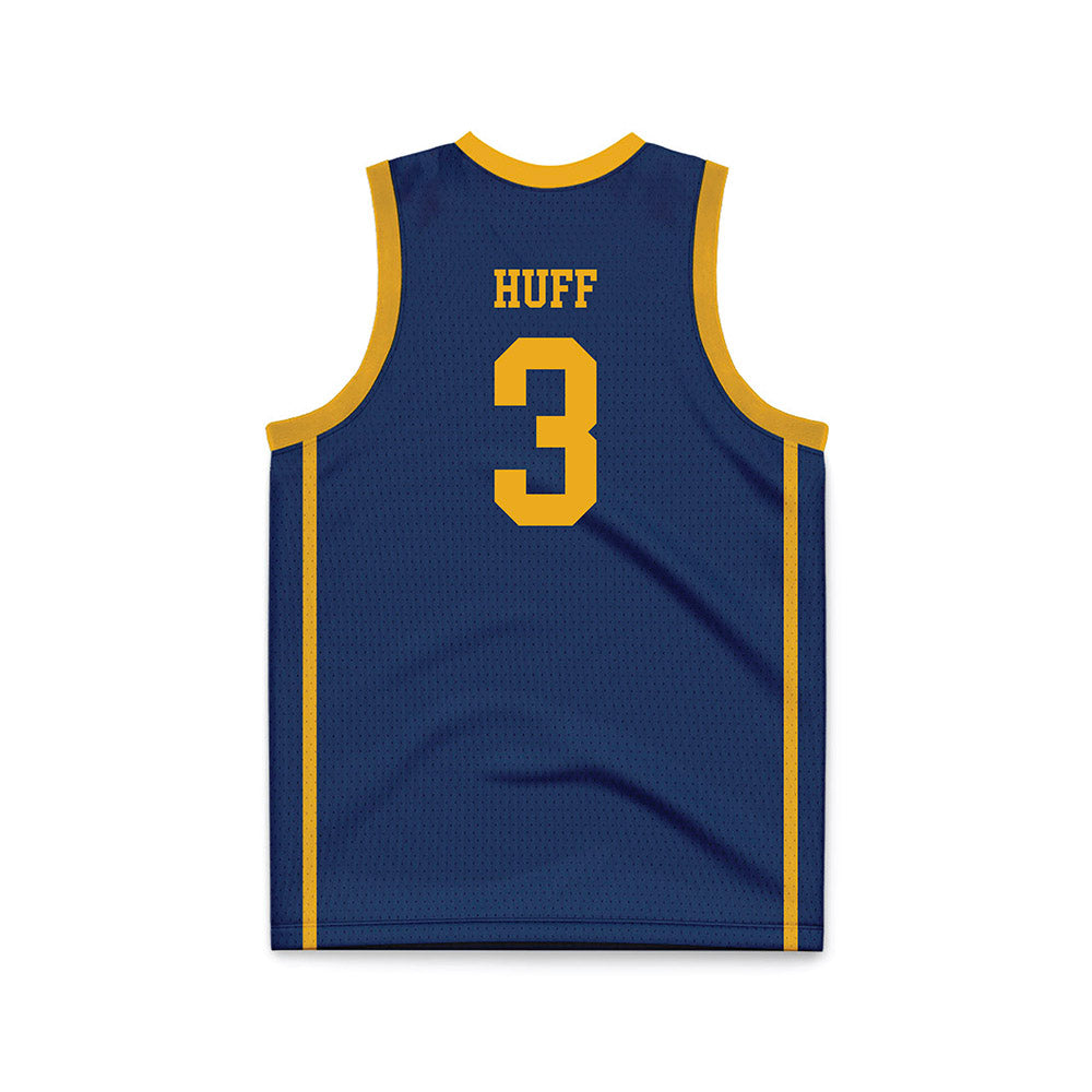 West Virginia - NCAA Men's Basketball : Honor Huff - Blue Basketball Jersey-1