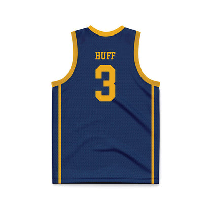 West Virginia - NCAA Men's Basketball : Honor Huff - Blue Basketball Jersey-1