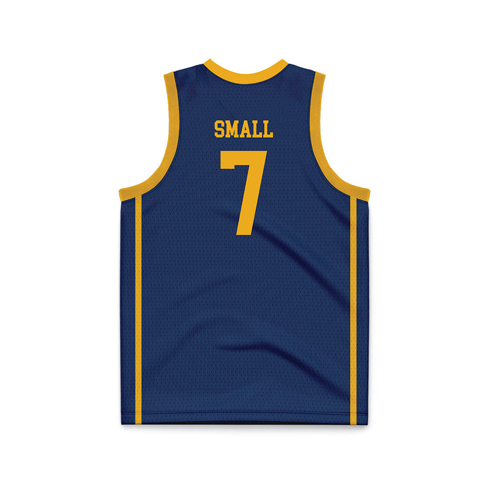 West Virginia - NCAA Men's Basketball : Javon Small - Blue Basketball Jersey-1