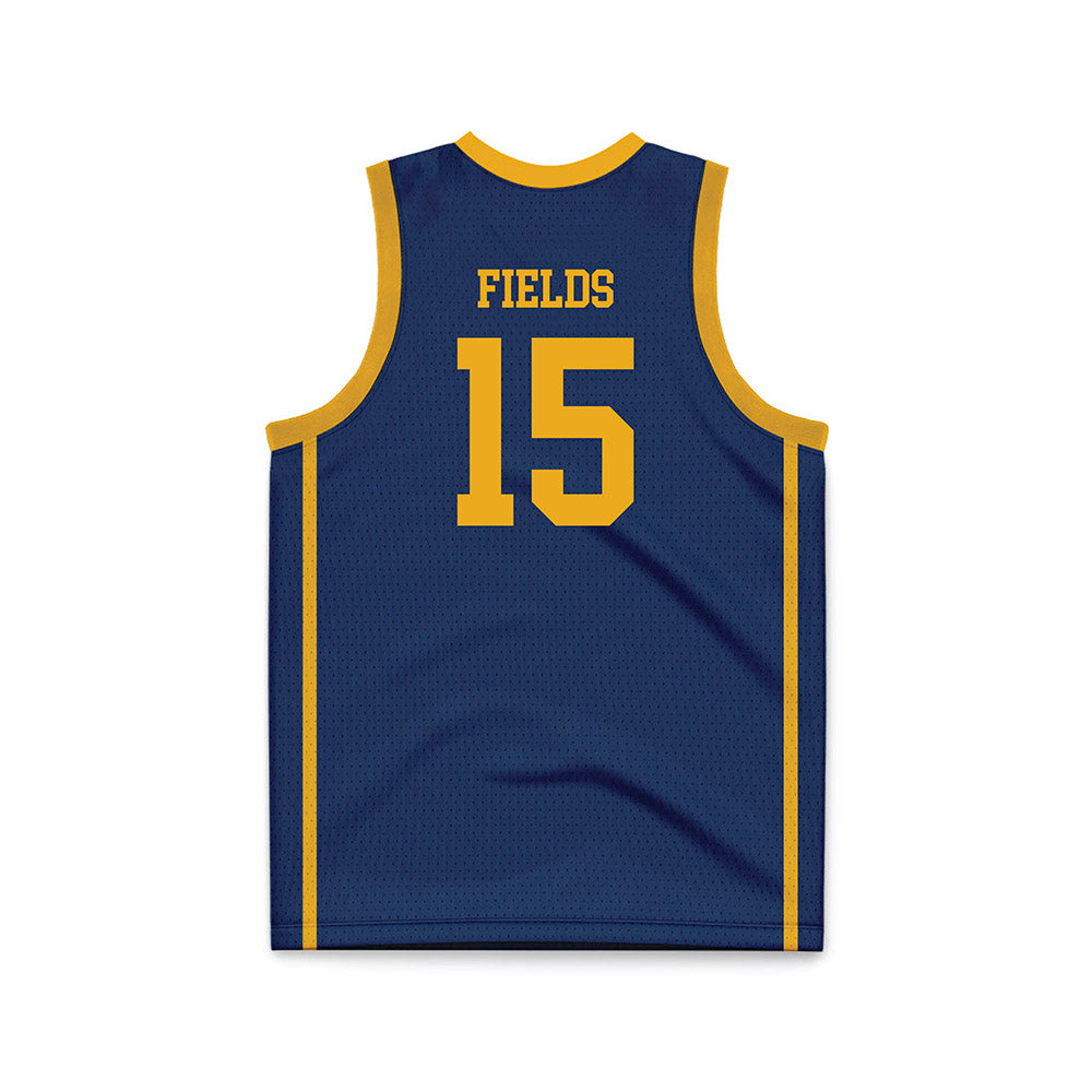 West Virginia - NCAA Men's Basketball : Jackson Fields - Blue Basketball Jersey-1