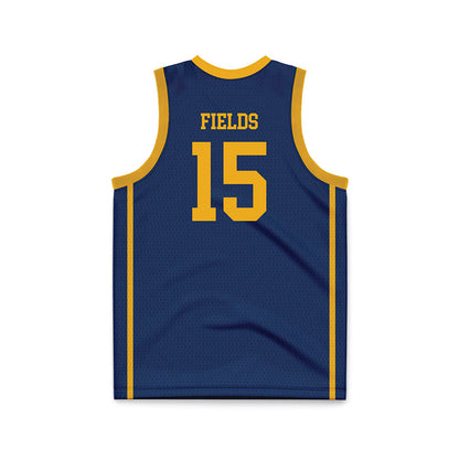 West Virginia - NCAA Men's Basketball : Jackson Fields - Blue Basketball Jersey-1