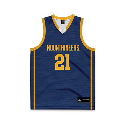 West Virginia - NCAA Men's Basketball : Niyol Hauet - Blue Basketball Jersey-0