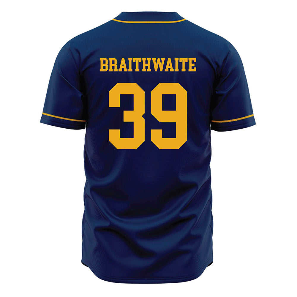 West Virginia - NCAA Baseball : Trey Braithwaite - Home Jersey-1