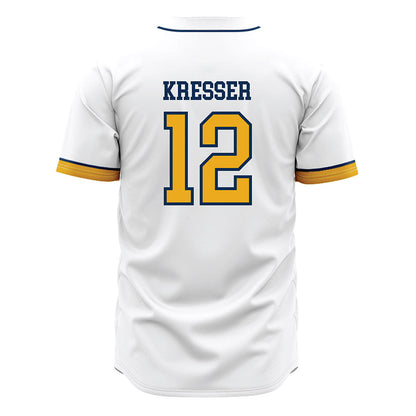 West Virginia - NCAA Baseball : Brodie Kresser - Away Fashion Jersey-1