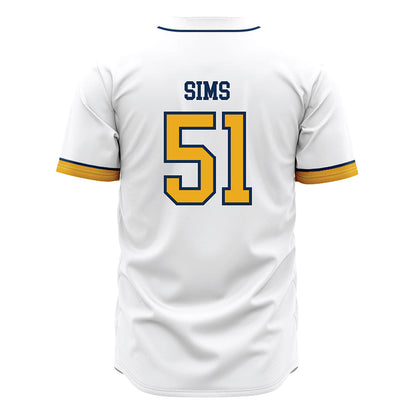 West Virginia - NCAA Baseball : Colton Sims - Away Fashion Jersey-1
