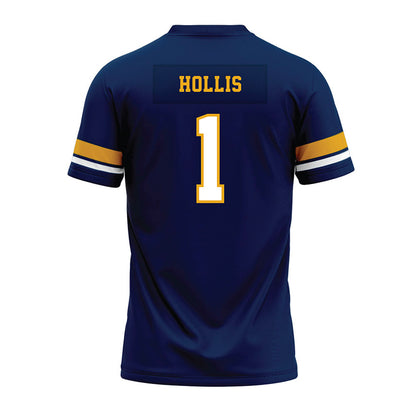 West Virginia - NCAA Football : Garnett Hollis - Blue Premium Football Jersey-1