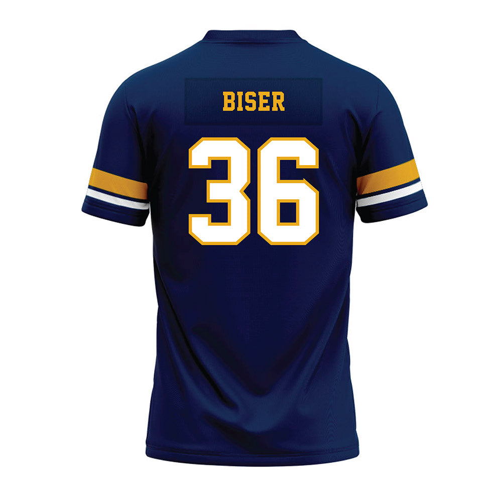 West Virginia - NCAA Football : Caden Biser - Blue Premium Football Jersey-1