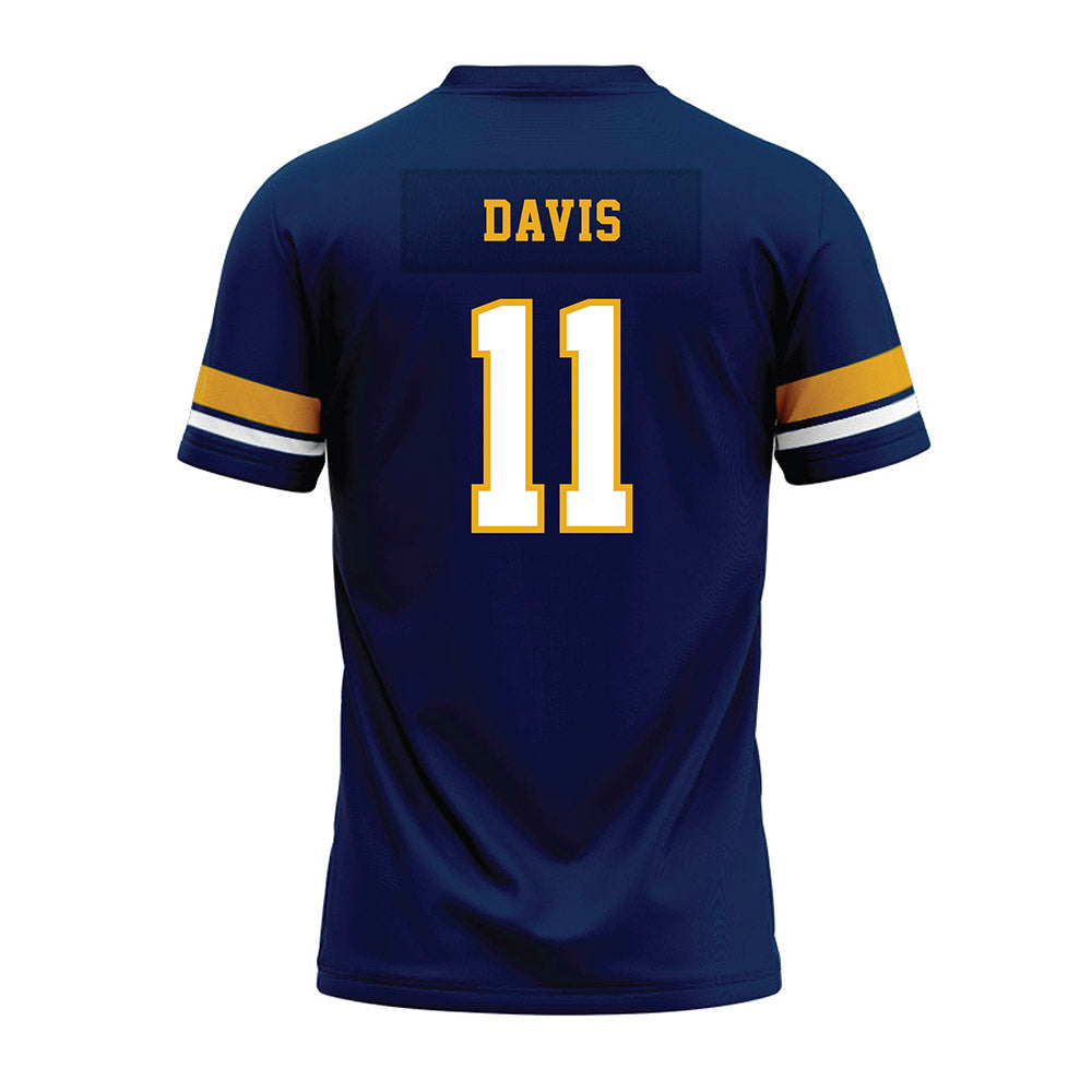 West Virginia - NCAA Football : William Davis - Blue Premium Football Jersey-1