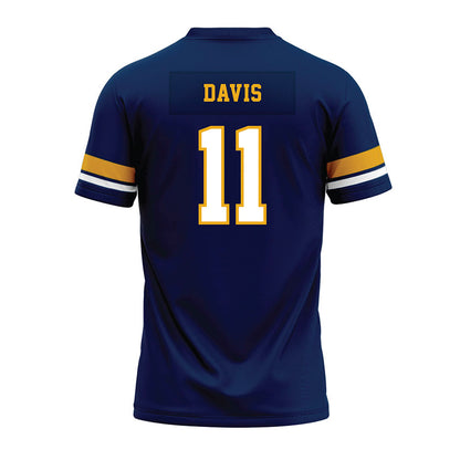 West Virginia - NCAA Football : William Davis - Blue Premium Football Jersey-1