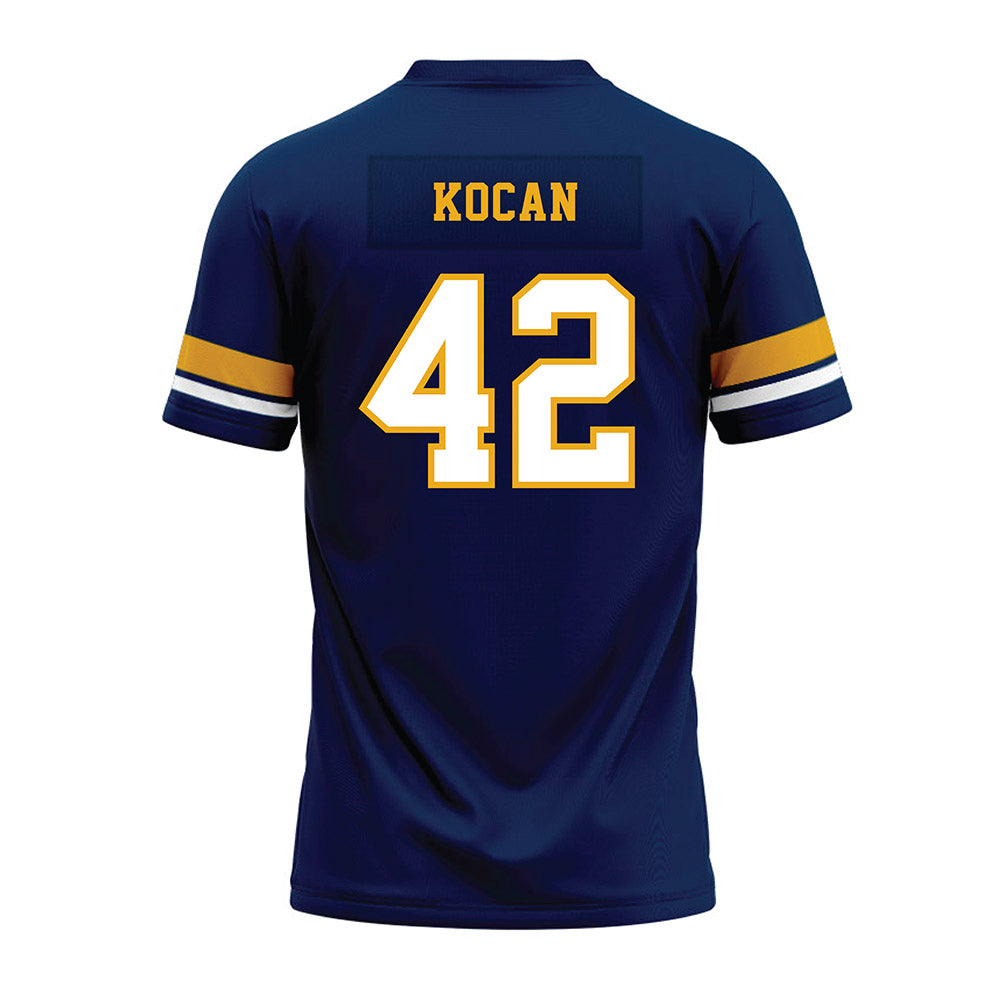 West Virginia - NCAA Football : RJ Kocan - Blue Premium Football Jersey-1