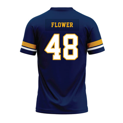 West Virginia - NCAA Football : Nate Flower - Blue Premium Football Jersey-1