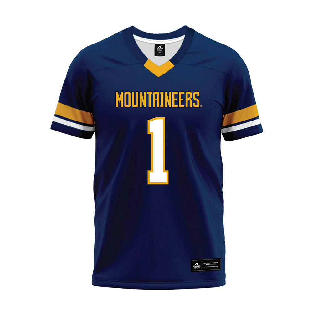 West Virginia - NCAA Football : Garnett Hollis - Blue Premium Football Jersey-0